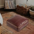 thumbnail image 6 of Pouf Ottoman, Unstuffed Pouf Cover, Handmade Faux Pu Leather Square Ottoman,Comfortable Soft Seating for Living Room & Bedroom, Brown D, 6 of 7