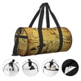 thumbnail image 5 of Fotbe Coffee Vintage Pattern Foldable Sports Gym Bag with Wet Dry Pocket, Ultralight Travel Bag, Large Capacity Duffel Bag, Splash Proof Carry on Bag, Overnight Bag, Weekender Bag, 5 of 8