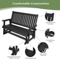 thumbnail image 3 of Mosbrisa HIPS 3-Person Poly Lumber Patio Glider with High Backrest and Deep Contoured Seat, for Outdoor, Porch, Patio, Black, 3 of 11