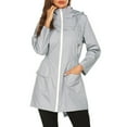 thumbnail image 3 of LOLIPPYY Women's Lightweight Raincoat Ultra-thin Mountaineering Suit Outdoor Windproof Coat Hooded Hiking Active Rainwear (Grey, Size S), 3 of 7