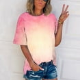 thumbnail image 2 of Tie Dye Shirts for Women Crewneck Short Sleeve T Shirts Oversized T Shirts for Women Casual Blouse, 2 of 5