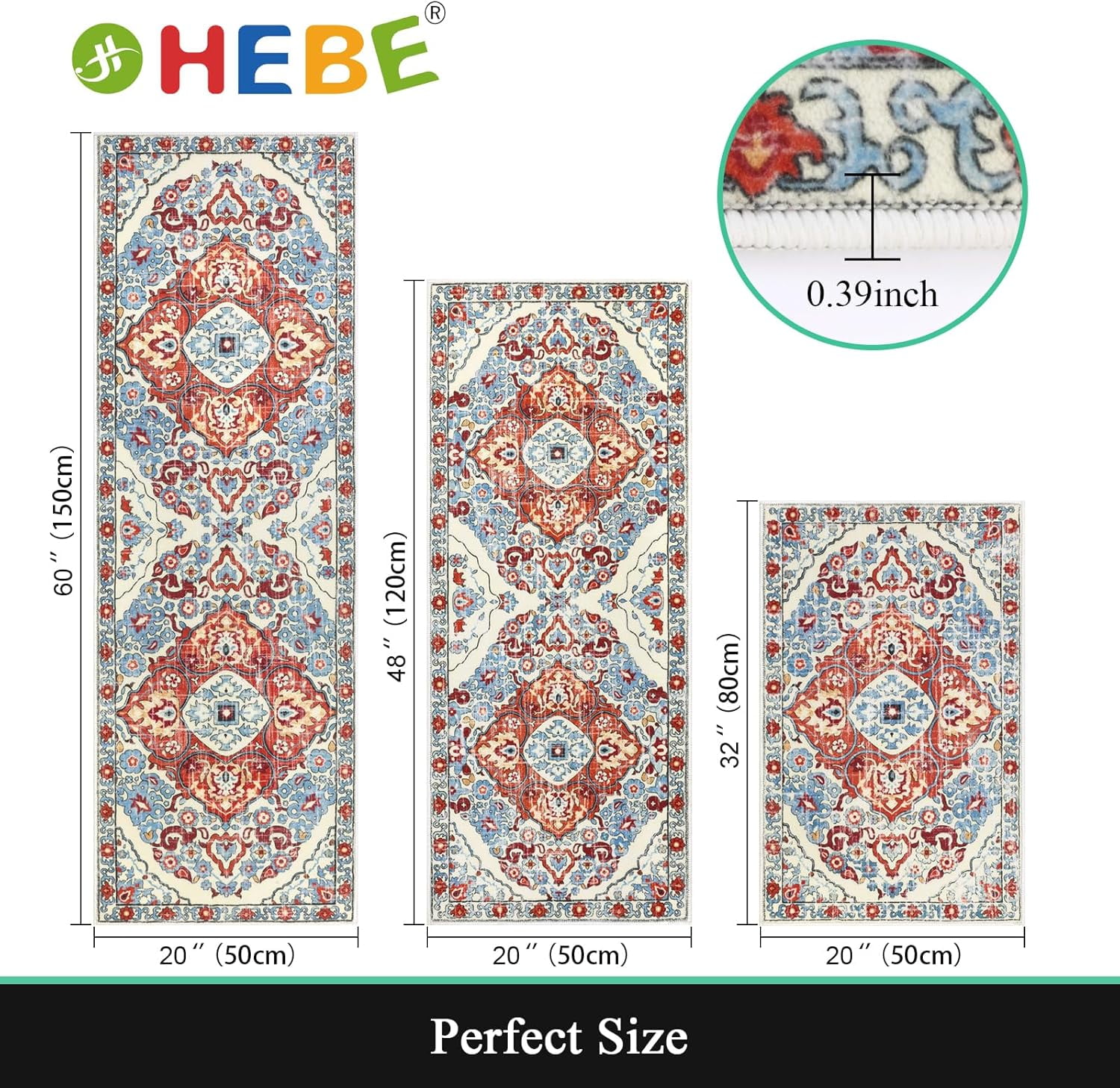 Farmhouse Kitchen Rugs Sets of 3 Non Slip Washable Kitchen Rugs and Mats Boho Kitchen Mats for Floor Kitchen Runner Rug Kitchen Carpet Rug Runner for Hallways Kitchen Laundry