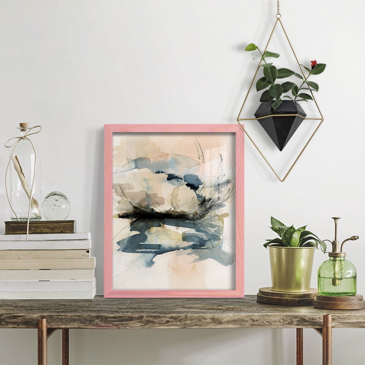 Winter Shoal I - Framed Print w/glass - Sunset Pink