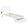 thumbnail image 2 of AFI Warren 14" Twin Wood Platform Bed Frame with Foot Drawer Storage, White, 2 of 9