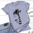 thumbnail image 4 of Nuoqisi T-Shirts pour Femmes Grande Taille à Manches Courtes, Col Rond, T-Shirt Graphique Décontracté, 4 of 6