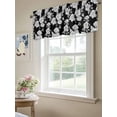 thumbnail image 6 of Black Floral Curtain Valances for Windows, Farmhouse Garden Flowers Botanical Kitchen Valance Window Treatment, Light Filtering Block Curtains for Bathroom/Bedroom/Living Room 42'' x 12'', 6 of 9
