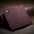thumbnail image 6 of KONEE Phone Case Compatible with iPhone 14 Plus , Leather Case PU Leather Flip Phone Case with [Card Slot] [Stand Function], Foldable Phone Case for iPhone 14 Plus Case, Wine Red, 6 of 14