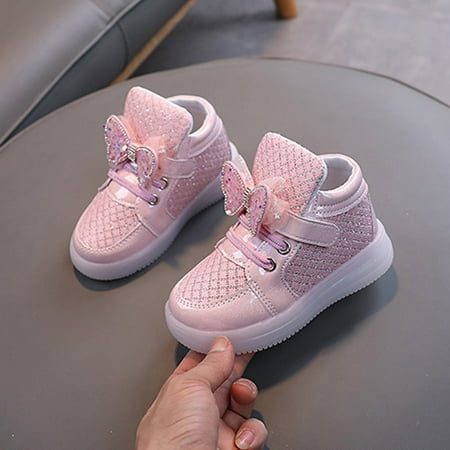 

Hipattires Kids Girls Shoes Non Slip First Walking Sneakers Comfortable Fashion Sandals Pink Shoes