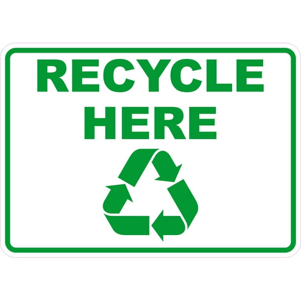 10x7.15 Recycle Here Vinyl Door Sign