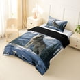 thumbnail image 2 of Manfei Rustic Wolf Twin Comforter Sets,Snowy Mountain Print Bedding Set,White,Black Reversible,2 Pieces,1 Comforter and 1 Pillowcase, 2 of 7