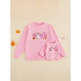 thumbnail image 4 of RUINIXCW Mommy and Me Matching Halloween Sweatshirt Pumpkin Ghost Letter Print Pullover Causal Fall Clothes, 4 of 9