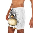 thumbnail image 6 of BRGZLK Mens Beach Shorts Summer Drawstring Waist Funny Cute Animal Expression Printing Summer Swim Trunks Novelty Beachwear Sports Vacation Shorts with Pockets, 6 of 6