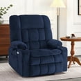 thumbnail image 2 of MCombo Large Dual Motor Power Lift Recliner Chair Sofa with Massage and Heat for Big Elderly People, Infinite Position, USB Ports, Fabric R7891 (Large-Wide, Navy Blue), 2 of 9