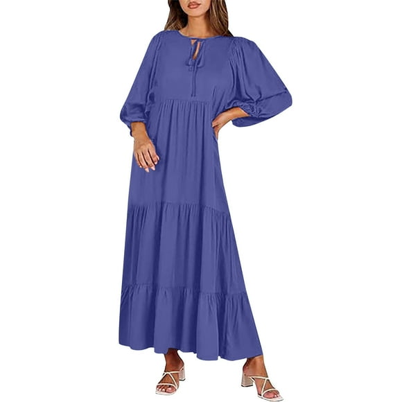 HVOBTTY Robes Décontractées à Manches Longues pour Femmes, Tenue de Femme de Chambre Japonaise Mignonne avec Robe Assortie Ensemble pour Femmes Marine, P