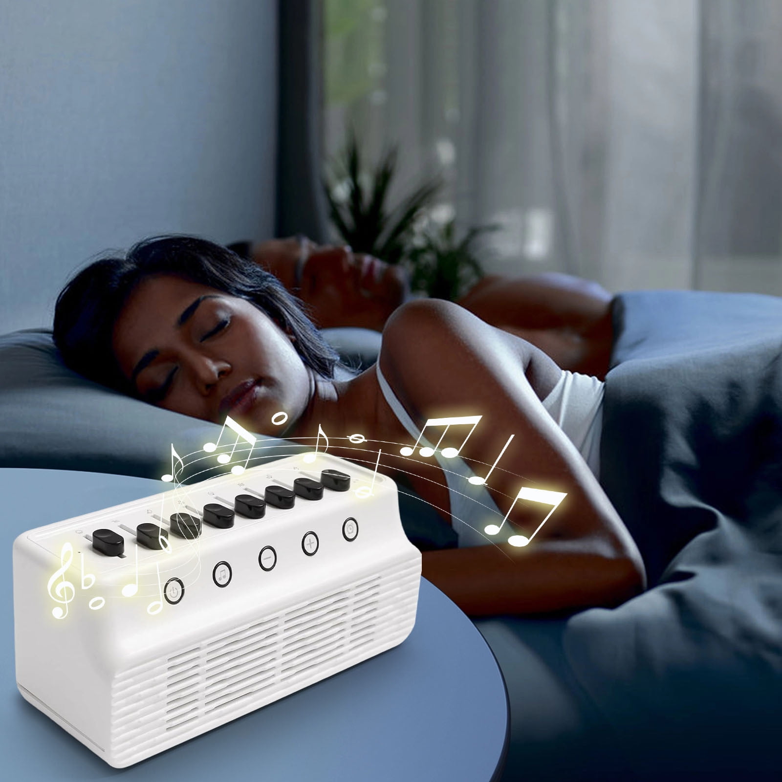 Outoloxit White Noise Machine for Baby Sleep with 8 Nature Sounds, Bluetooth Speaker, Timer, Portable Sleep Aid for Adults, Home Office Use