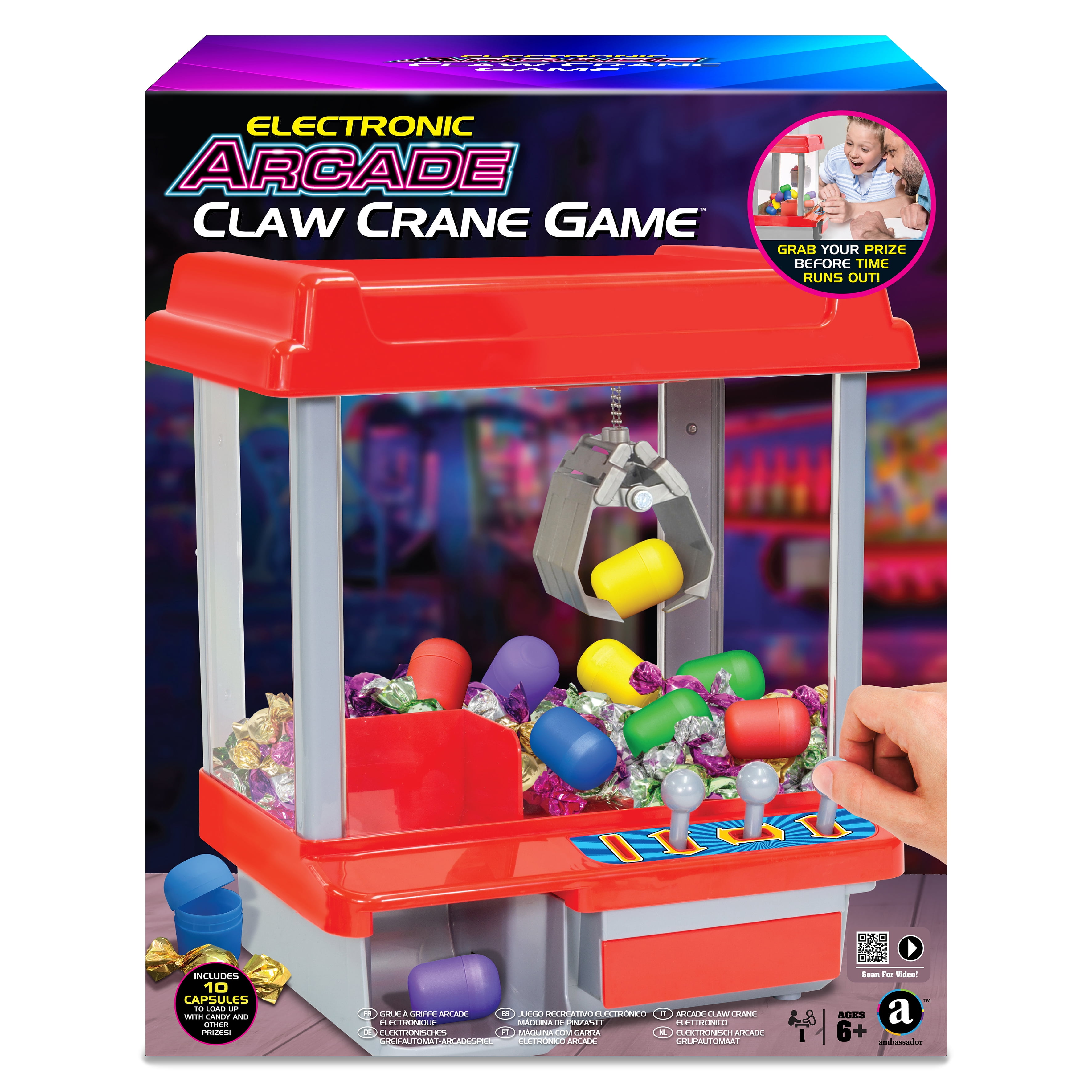Ambassador Electronic Arcade Claw Crane Machine ,Carnival Fun at Home for Kids and Families
