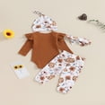 thumbnail image 4 of Floral Pants and Hat Bow Headband Set for Girl‘s Long Sleeve Romper, 4 of 8
