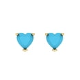 thumbnail image 3 of Clara Pucci 1Ct Turquoise Heart Cut VVS1 Screw Back Stud 18k Solid hypoallergenic Gold Designer Earrings For December, 3 of 7