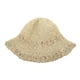 thumbnail image 1 of Sombrero de paja tejido de ala ancha de color transpirable con protección solar hueca de verano de 56-58 cm de circunferencia para mujer, 1 of 6
