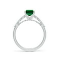 thumbnail image 2 of ANGARA Lab Grown 1.5 Ct Emerald Engagement Ring with Marquise Diamonds for Women in 14K White Gold (Size-8x6mm) | May Birthstone, Anniversary, Jewelry Gift for Women | Lab-Grown Emerald Ring, 2 of 9