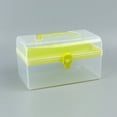 thumbnail image 2 of Fdelink Storage Containers Clear Multipurpose Portable Handled Organizer Storage Box Yellow, 2 of 2