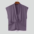 thumbnail image 3 of INCERUN Tops 2024 estilo americano nuevo para hombres con cuello en V cruzado diseño retorcido camisetas casuales ropa de calle camiseta de manga larga sólida S-5XL, 3 of 5