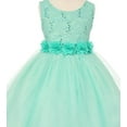 thumbnail image 2 of Little Girls Dreamer Girls Dress Sequin Lace Floral Sash Tulle Pageant Flower Girl Dress Coral 6 (CC12C40), 2 of 4