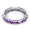 thumbnail image 4 of Elegant Round Cut 0.20 Ct Amethyst Gemstone Bridal Eternity Band for Women Solid 14K White Gold Size 11 by Diamond-Capitals, 4 of 8