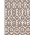 thumbnail image 3 of Jersey Shag Contemporary Geometric Tan and White Polypropylene Indoor Area Rug, 4'x6' Rectangle, 3 of 9