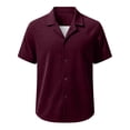 thumbnail image 5 of successthop Mens Button Down Short Sleeve Shirts Big and Tall Collar Shirts Casual Pullover Tops Solid Summer Clothes, 5 of 6