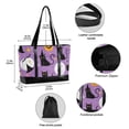thumbnail image 2 of FORMRS Canvas Laptop Tote Bag for Women with 15.6" Computer Compartments Shoulder Handbag, Purple Halloween Pattern, 2 of 7