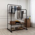 Clothes Box Rack Clothing Garment Rack Metal Heavy Duty Double Rail Clothes Rack ...