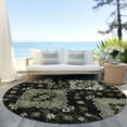 thumbnail image 6 of Addison Rugs Chantille Indoor/Outdoor Traditional Medallions Black Washable Round Rug, 8' x 8', 6 of 6
