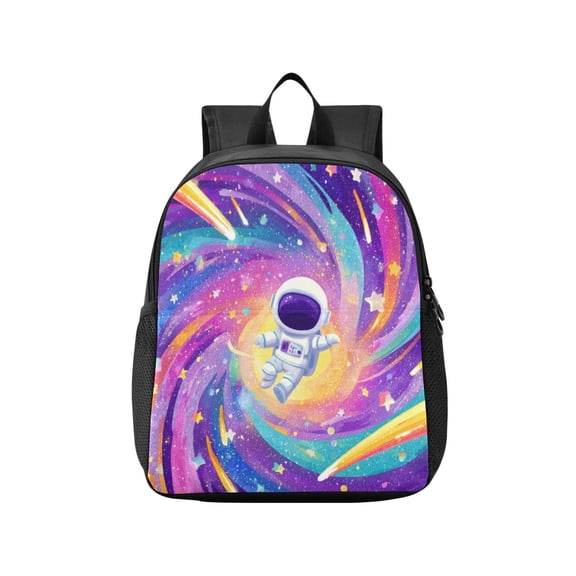 Toddler Backpack Rainbow Galaxy Astronaut Art Waterproof Lightweight Backpack Casual Mini Daypack for Daycare & Travel