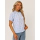 thumbnail image 2 of Blusas de mujer con volantes de manga corta floral con cuello simulado y volantes Cielo Azul M, 2 of 5