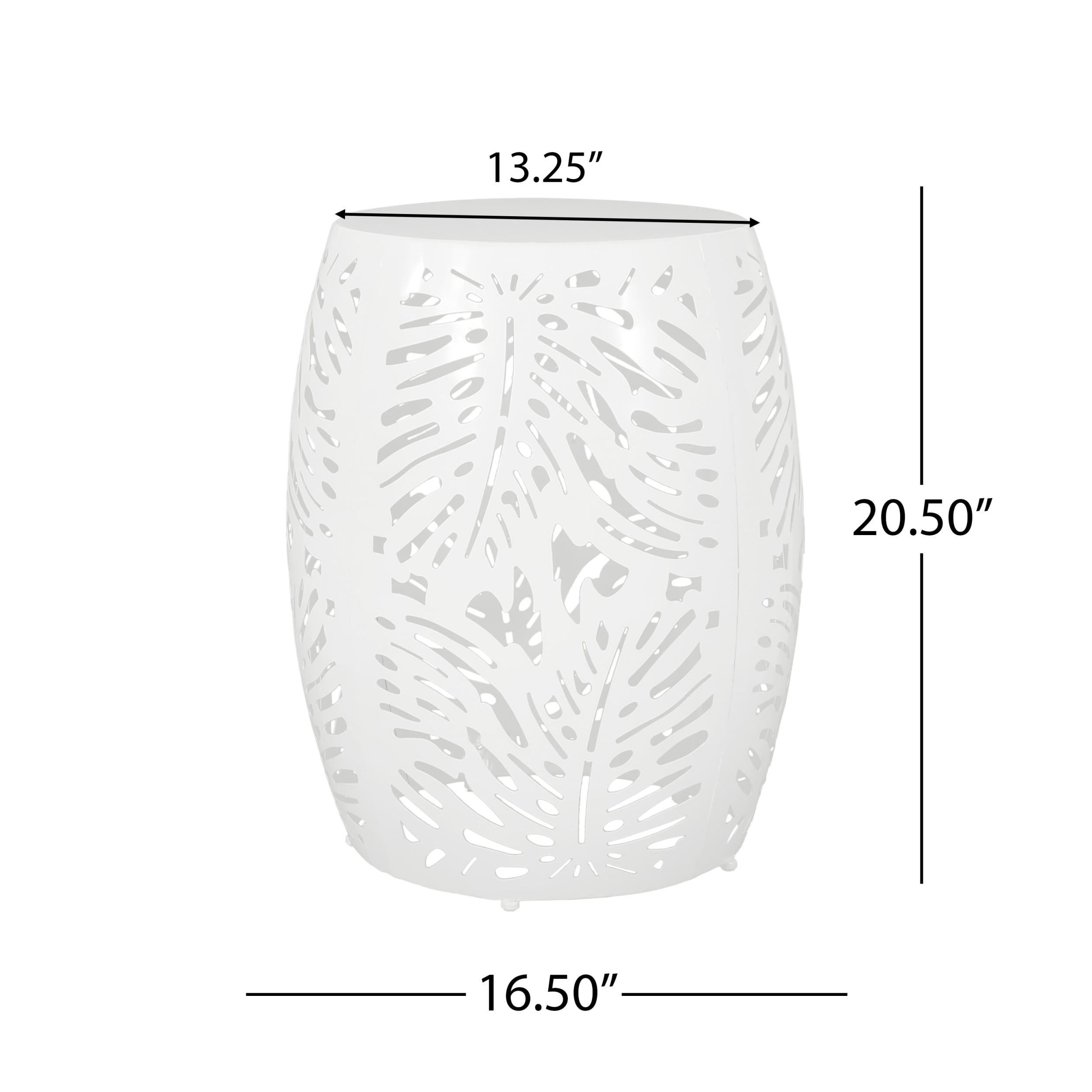 Lindsey Metal Outdoor Side Table, White