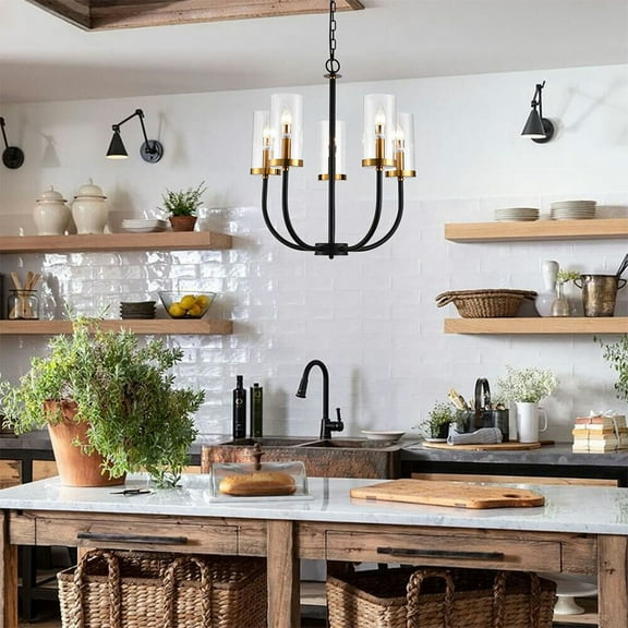 5-Light Modern Chandelier, Modern Style Hanging Lamp, Modern Pendant Light, 5 Light Pendant Light without Bulb