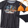thumbnail image 2 of Women‘s 3 Piece Bathing Suit  Tie Halter Triangle Bikini Set Swimsuit with Cover Up, 2 of 4