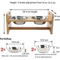 thumbnail image 2 of YY FOREYY Adjustable Raised Pet Stand for Cats and Dogs with 4 Bowls, Bamboo Elevated Dog Cat Food and Water Bowls Stand Feeder with 4 Stainless Steel Bowls and Anti Slip Feet(S), 2 of 6
