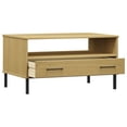 thumbnail image 3 of vidaXL Coffee Table with Metal Legs Brown 85x50x45cm Solid Wood OSLO, 3 of 5