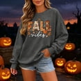 thumbnail image 2 of Women's Fall Letter Graphic Sweatshirt Cute Autumn Leaves Pumpkin Print Crewneck Pullover Top Thanksgiving Halloween Casual Outfit Oversized Cozy Gift, 2 of 4