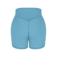 thumbnail image 3 of Short Legging for Women Strenchy Biker Shorts High Waiste Tummy Control Shorts Soft Workout Yoga Athletic Shorts Light Blue L, 3 of 7