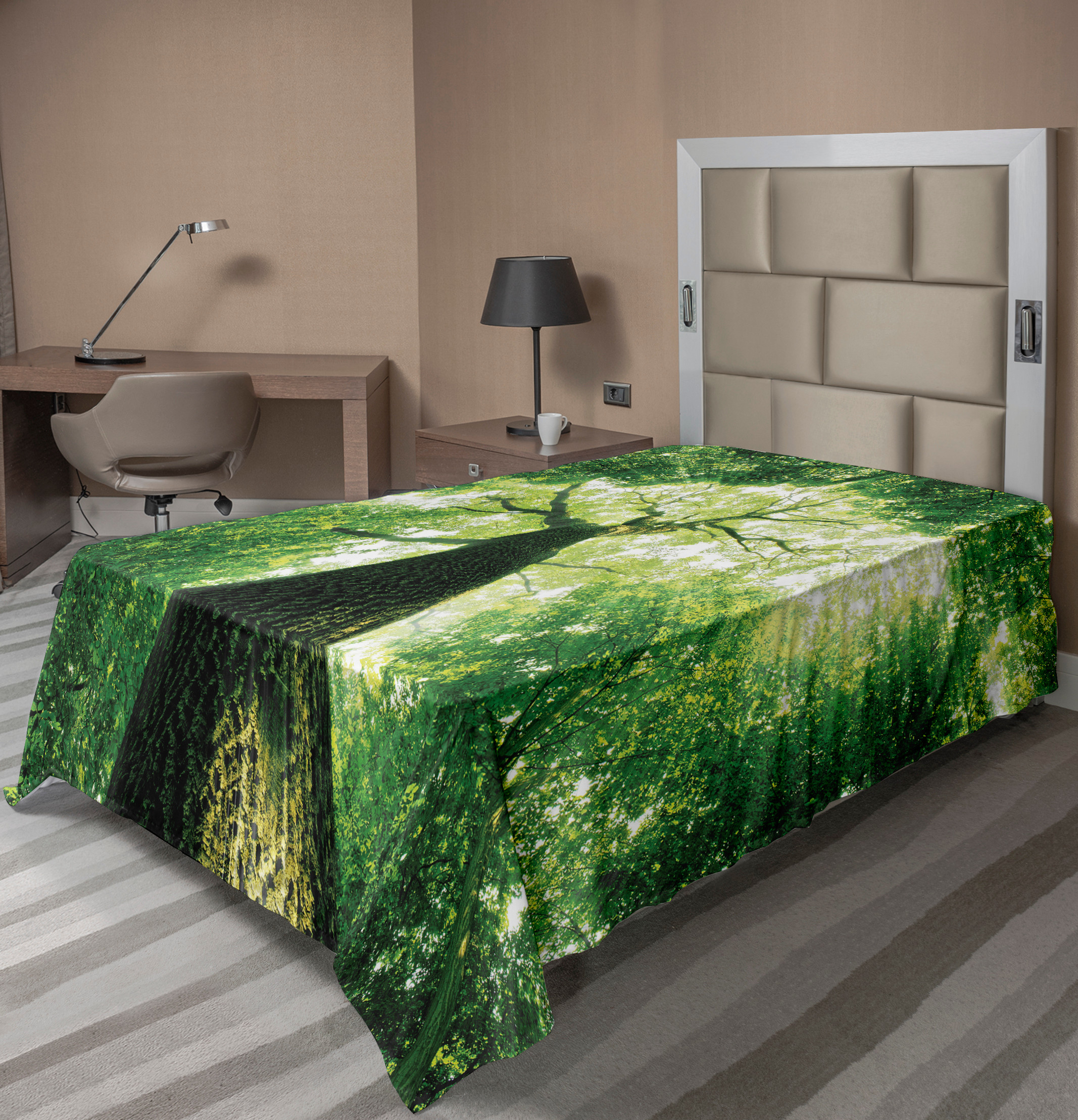 Nature Flat Sheet, Sun Rays to Woodland Wild Habitat Summer Rays Dreamy