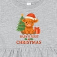 thumbnail image 4 of Inktastic Baby's First Christmas Cute Highland Cow Girls Baby Dress, 4 of 5
