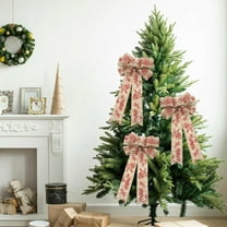 Needhep Holiday Bows Christmas Decorations, Xmas Ornaments, Christmas Wreaths Bows, Christmas Tree Topper Bow For Christmas for Xmas Tree Ribbon Ornaments (Khaki)