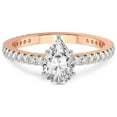 thumbnail image 3 of 3 Carat IGI Certified Pear Shape Lab Grown Diamond Engagement Ring | 14K Rose Gold | Zoey Eternity Lab Diamond Ring | FG-VS1-VS2 Quality Friendly Diamonds, 3 of 5