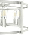 thumbnail image 4 of Hunter - Astwood 6-light Brushed Nickel, Large Chandelier, Dimmable, Caged Style, Drum Shaped, for Bedrooms, Dining, Living Rooms - 19118, 4 of 8