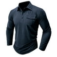 thumbnail image 2 of Elainilye Fashion Mens Shirts Henley Solid Print Top Long Sleeve Shirt Button Sport Blouses Top Shirts, 2 of 7