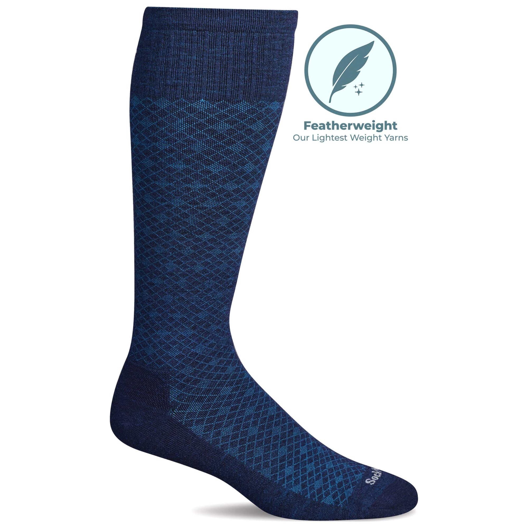 Sockwell Men's Featherweight No Cushion 15-20 mmHg Knee-High Compression Socks