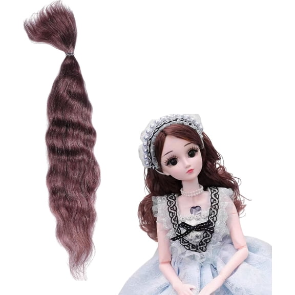 Purple Brown Wig Hair 20cm/7.9inch Long Hairs for Making Dolls Wigs Coconut Brown Fashion Soft Flexible Hair Extension Dolls Accessories